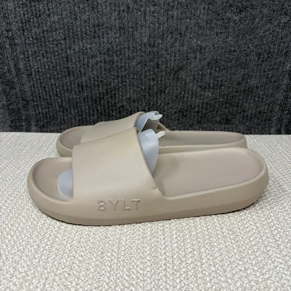 BYLT Basics Haus Cozy Lounge Slide Sandals Rubber Cream Mens Large ( US 11 )